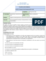 Plan. Semanal Lunes 05 Al Viernes 09 de Diciembre 5.6.7 Proyecto de Vida