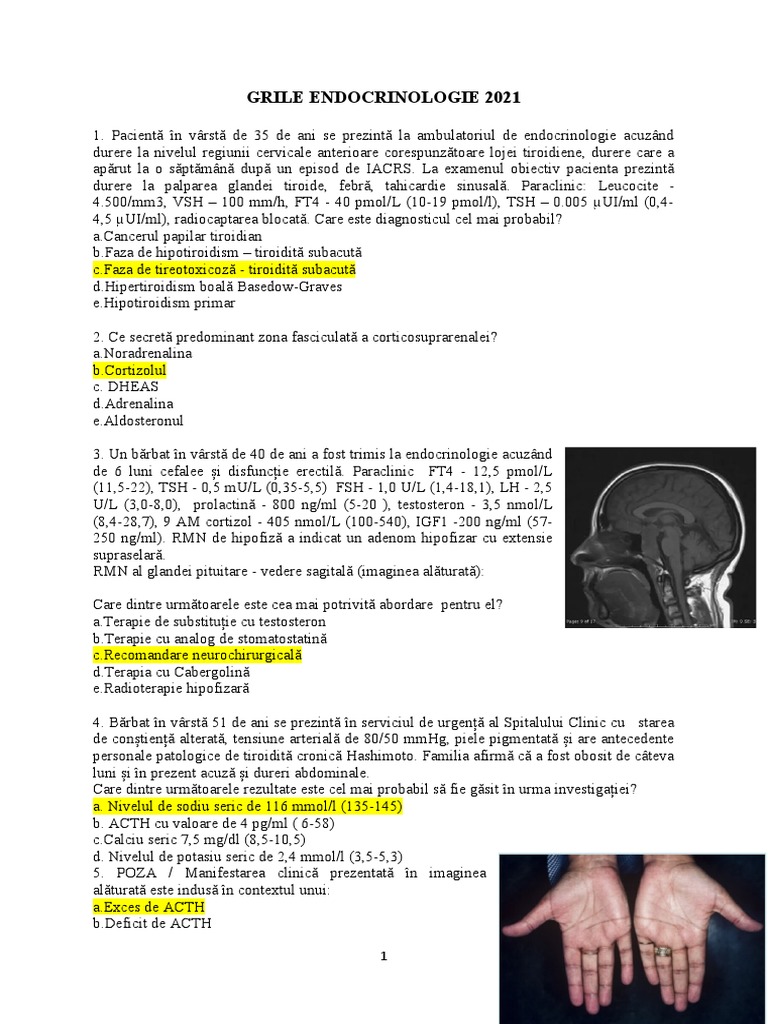 Grile Endocrine Final | PDF