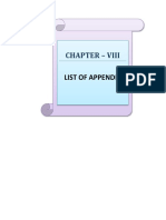 Chapter - Viii: List of Appendix