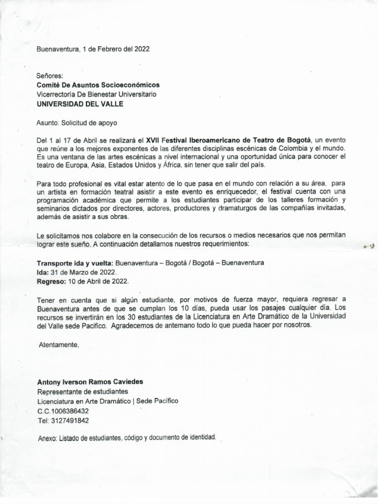 Modelo De Carta Expone Y Solicita