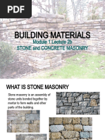 2020 BUILDING TECHNOLOGY 1 Module 1 Lecture 2b - Stone and Concrete Masonry