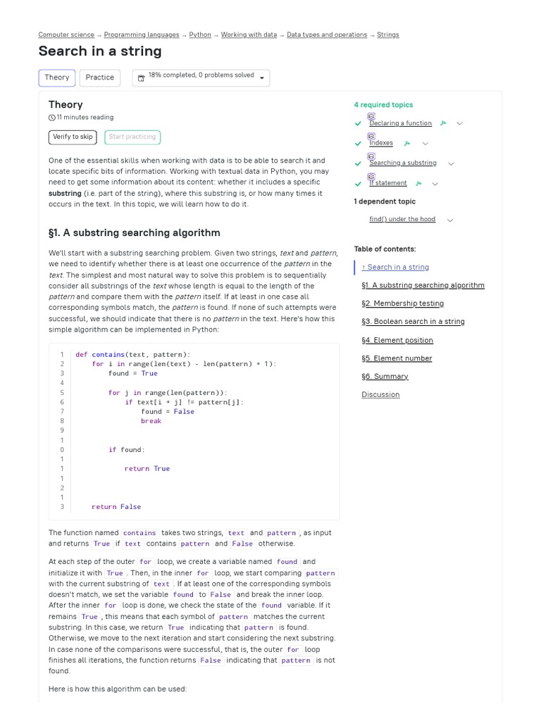 Search in A String JetBrains Academy Learn Programming by Building
