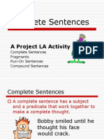 Sentences Fragments Run-Ons