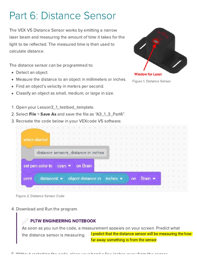 VEX V5 Distance Sensor Overview | PDF | Sensor | Electromagnetic Radiation
