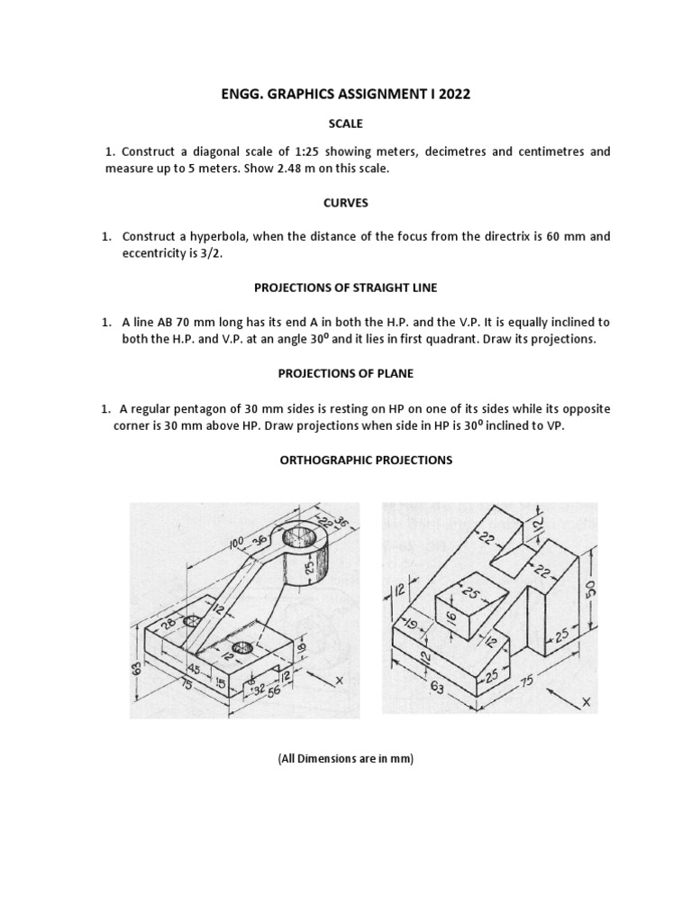 Engineering Graphics Assignment 2022 | PDF | Science & Mathematics