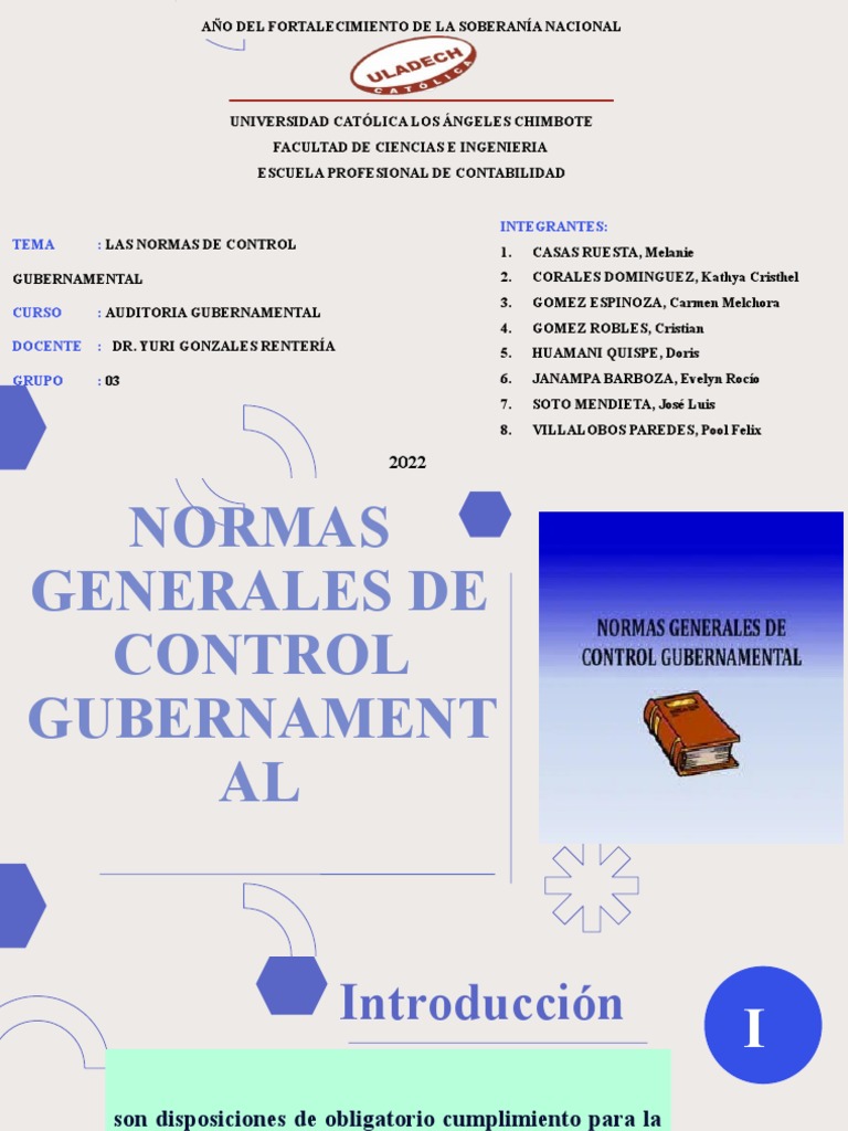 Normas de Control Gubernamental 2022 | PDF | Calidad (comercial ...