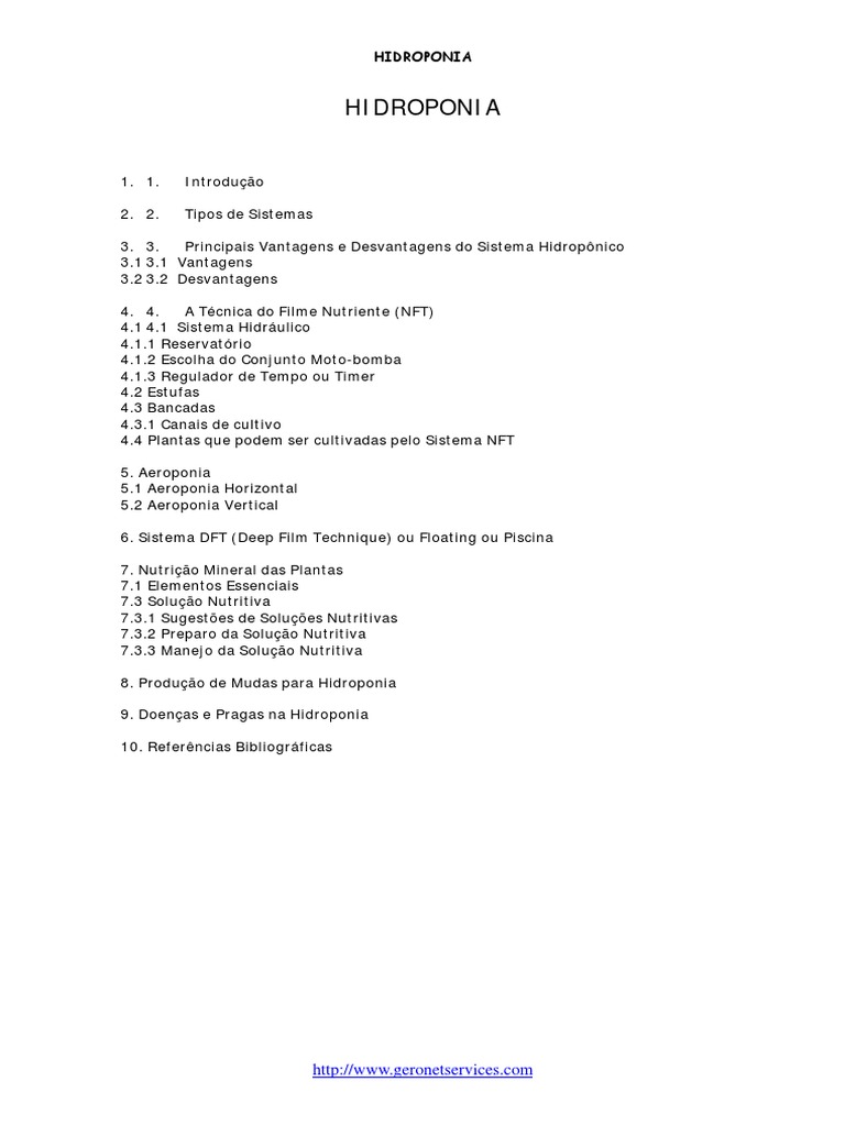 Hidroponia principais vantagens e desvantagens do sistema hidrop pdf