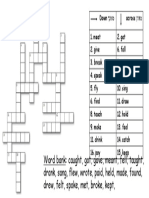 Past Simple Irregular Verbs Crossword Crosswords