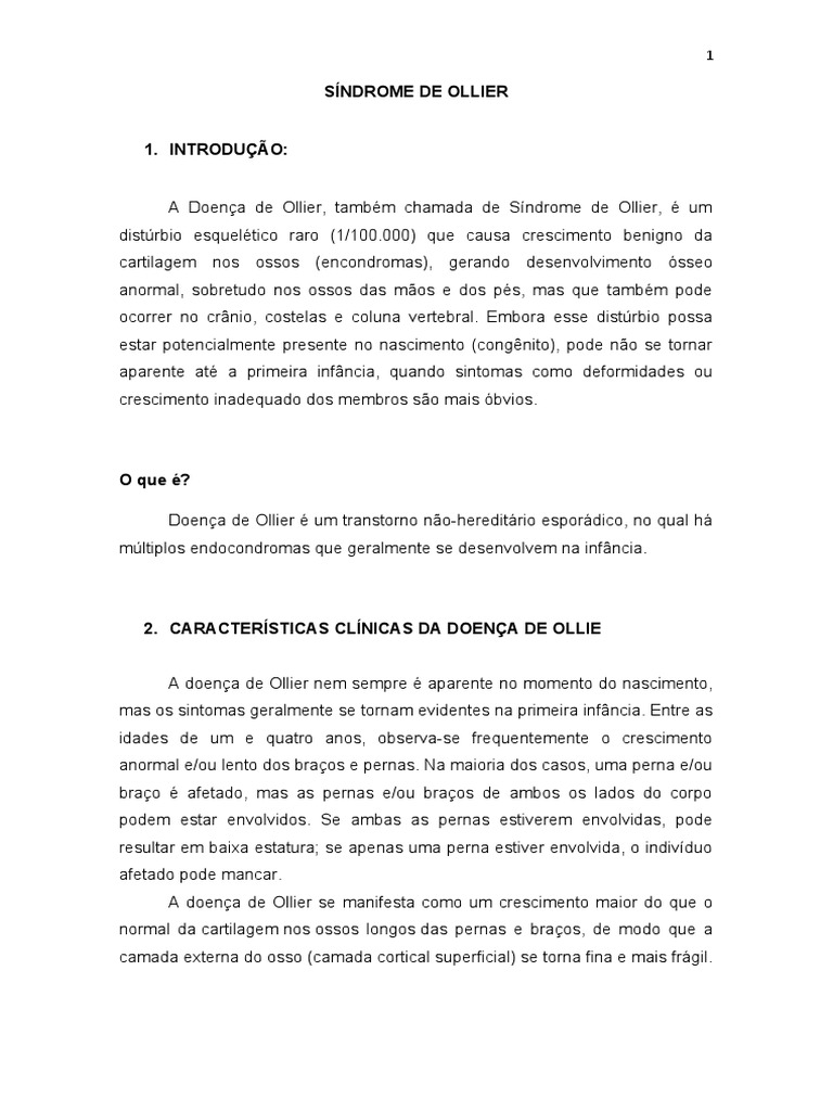 Síndrome de Ollier | Download grátis PDF | Câncer | Osso
