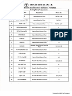 Postgraduate and PHD Seating Plan Mid Term Fall 2022