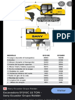Características y especificaciones técnicas de retroexcavadoras Sany