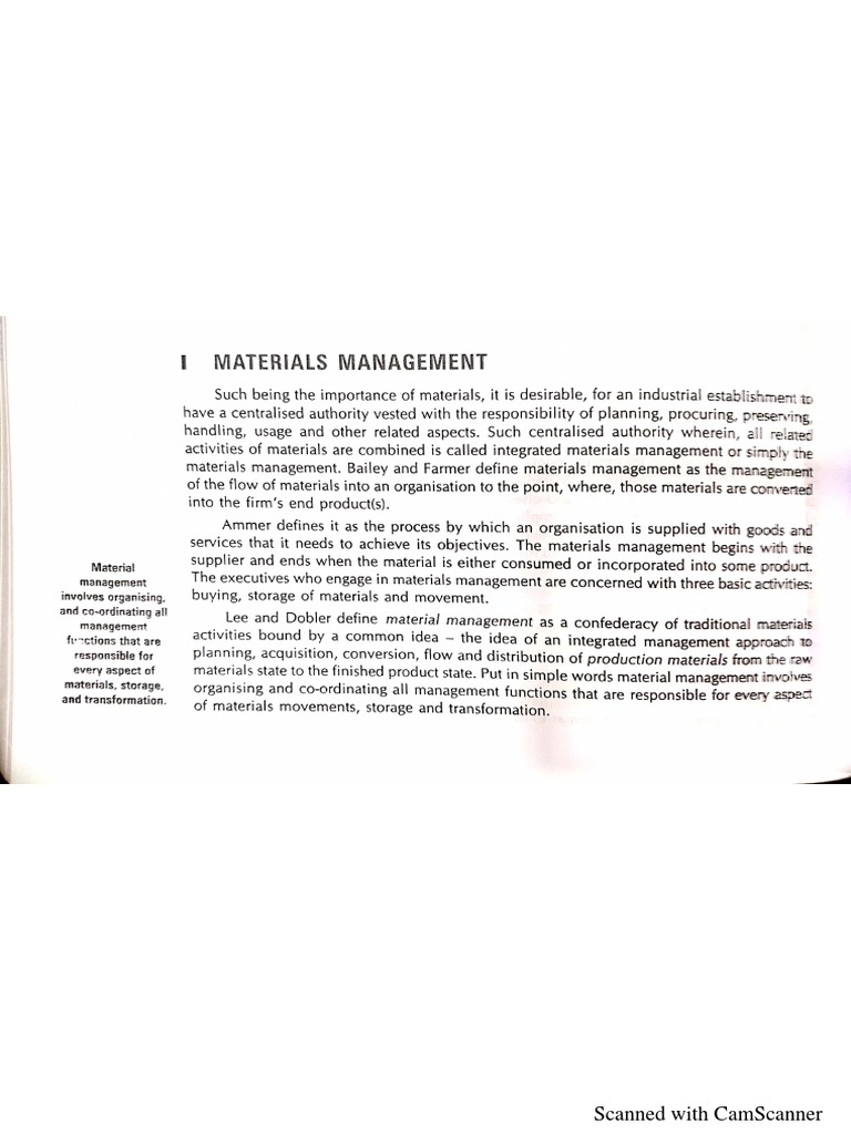 Unit 2 Part 3 Material Management Notes PDF