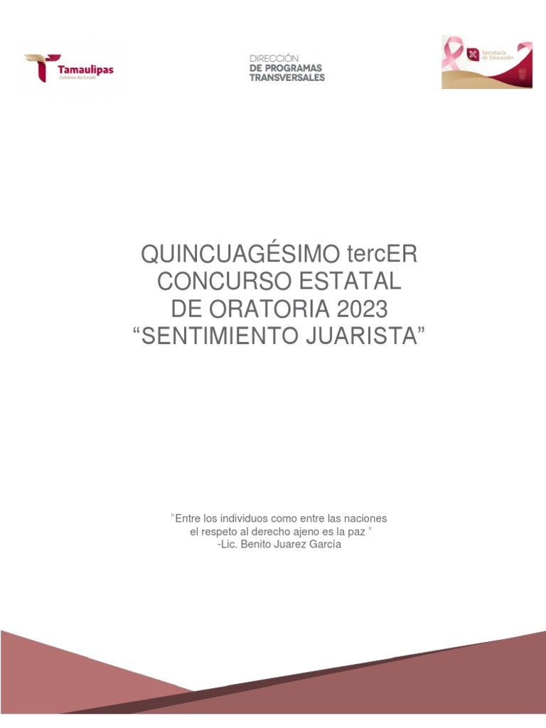 Concurso Estatal de Oratoria 2023 en Tamaulipas | PDF | Educación de la ...