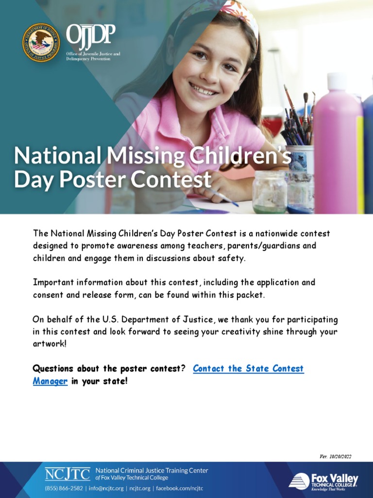 National Missing Children's Day Contest | PDF | Poster | Juvenile ...