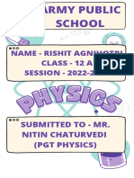 Army Public School Physics Report by Rishit Agnihotri