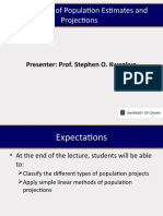 Classification of Population Estimation and Projection Methods/TITLE