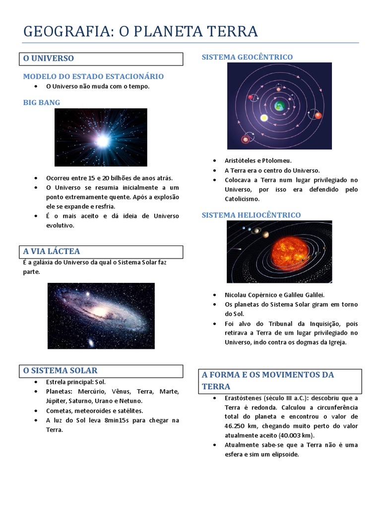 Planeta Terra Geografia E Movimentos Pdf Terra Planetas