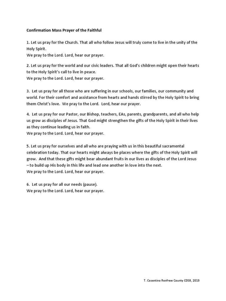 PRAYER OF THE FAITHFUL Conf PDF