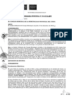 Ordenanza Municipal #32-20 1 8-Mpc: "Año Del Diálogo y La Reconciliación Nacional"