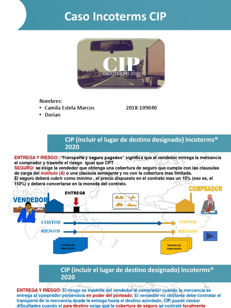 Incoterm CIP: Obligaciones y Riesgos | PDF | Derecho y economía ...