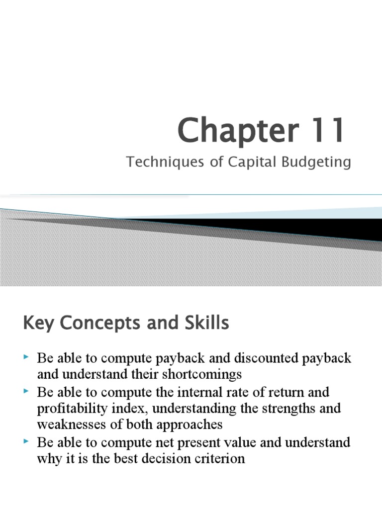 Capital Budgeting Techniques Overview | PDF | Net Present Value ...
