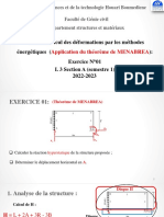 Théorème de MENABREA Exercice 1