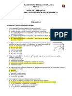 Hoja de Trabajo 05 - Aceleración y Clasificación Del Movimiento