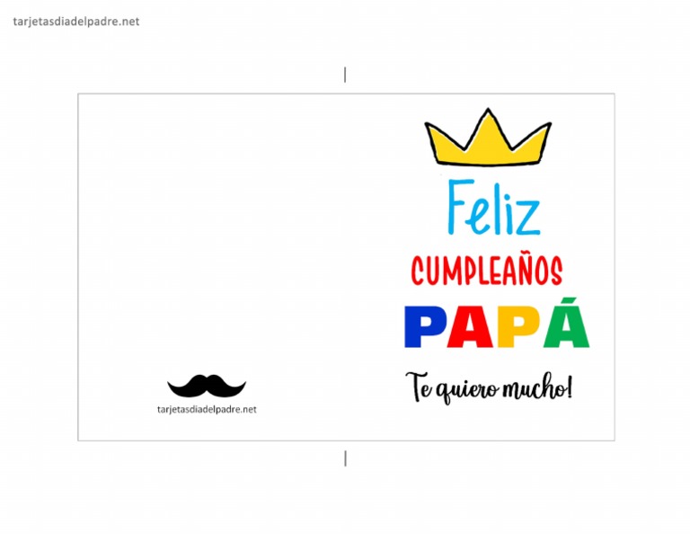 Tarjetas Cumpleanos Imprimibles para Papa 1 | PDF