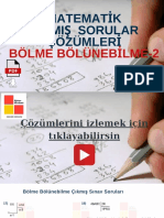 Bölme Bölünebilme-2 Çıkmış Sorular Çözümleri