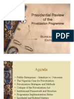 Presidential Review of the Privatization Programme - Bureau of Public Enterprises of Nigeria