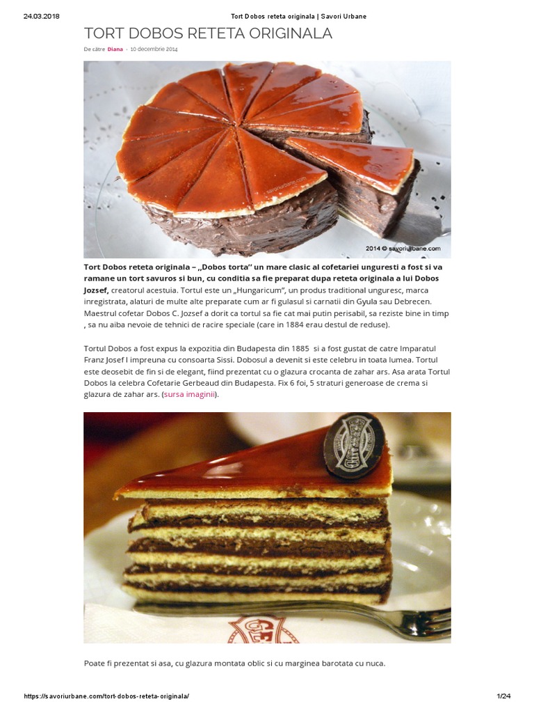 Tort Dobos Reteta Originala - Savori Urbane | PDF