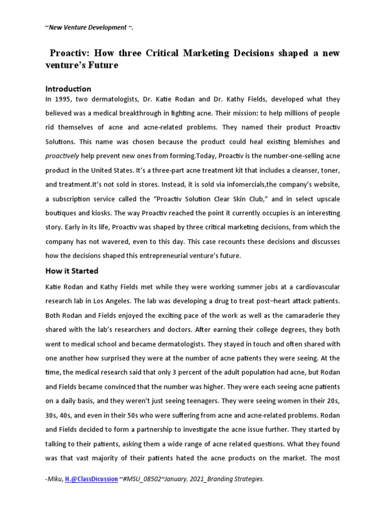 Proactiv Case Study | PDF | Social Science | Self-Improvement