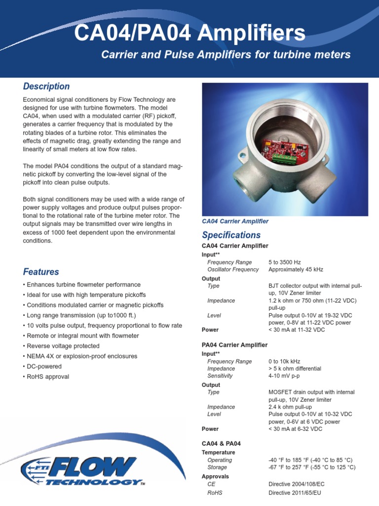 Db Ca04pa04 Pdf Amplifier Flow Measurement