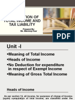 COMPUTATION OF TOTAL INCOME AND TAX LIABILITY
