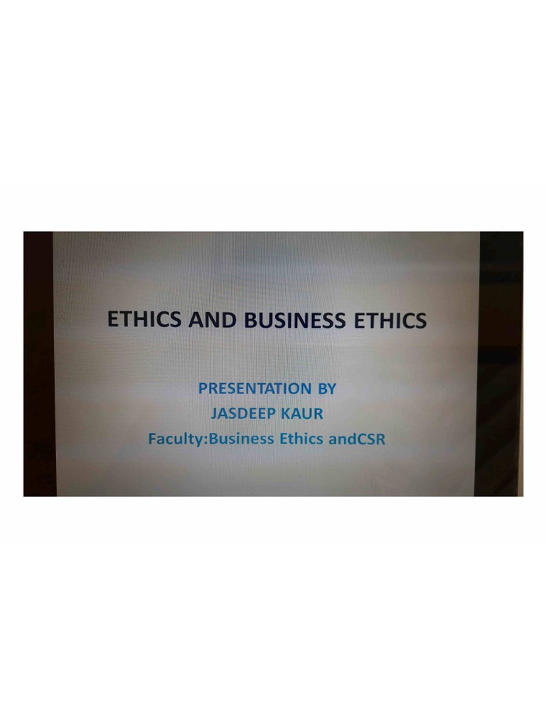 Business Ethics | PDF