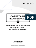 Carpeta de Recuperación C Cuarto Grado de Primaria de Educación Intercultural Bilingüe-Andino