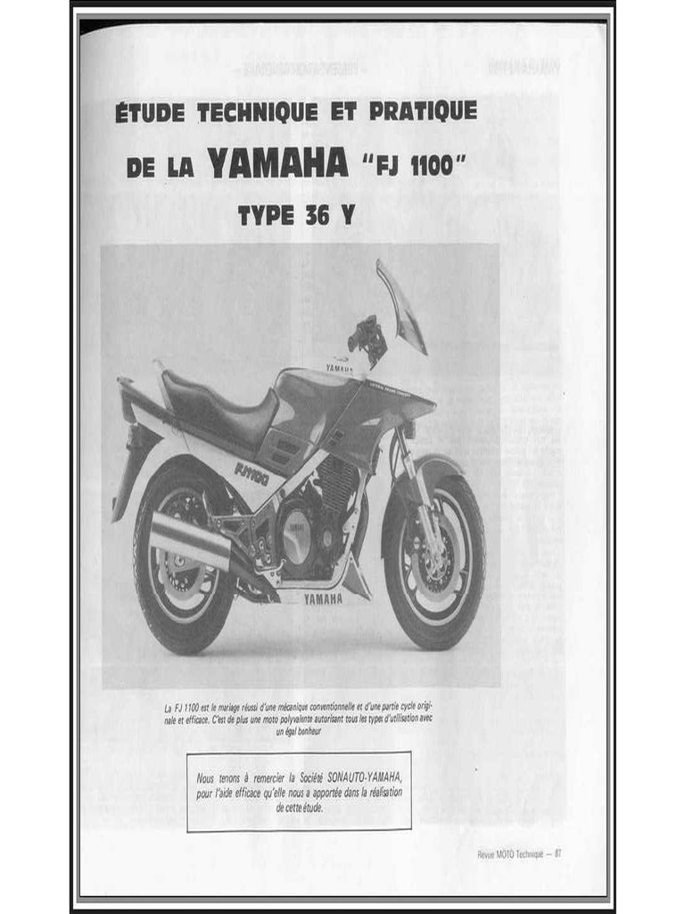 Manuel Technique Yamaha FJ 1200 | PDF
