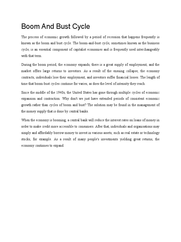 Boom and Bust Cycle PDF