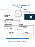 DSP Lab Report on IIR Filter Design