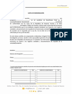 CARTA DE INDEMNIZACIÓN - Español ILH