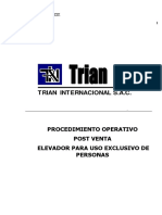 Procedimiento elevador mantenimiento