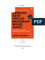 Resume Buku Sebuah Seni Untuk Bersikap Bodo Amat