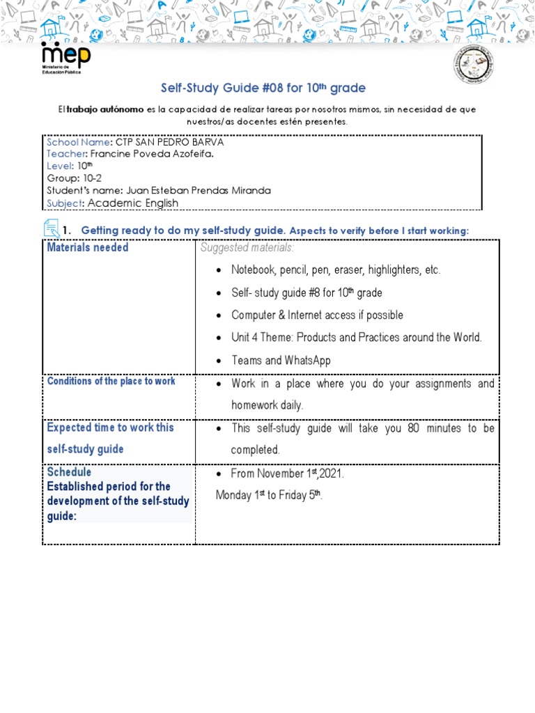 10th Grade Self-Study Guide #08 | PDF | Phonics | Recycling