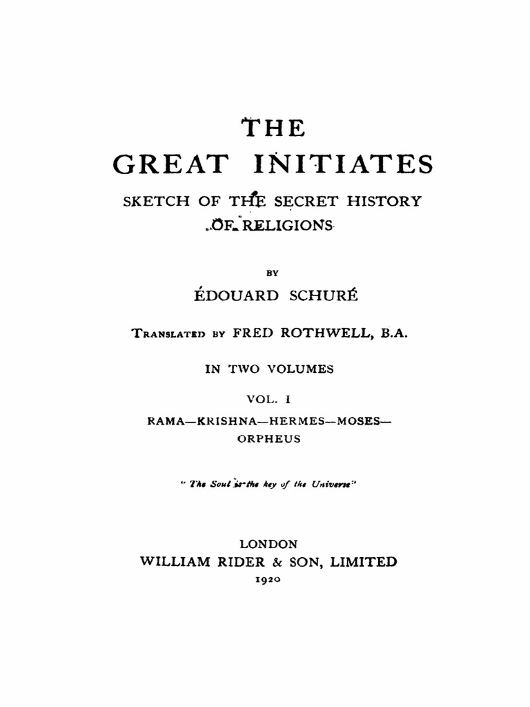 (Essentia Hermetica) Edouard Schure - The Great Initiates 1 (1920 ...
