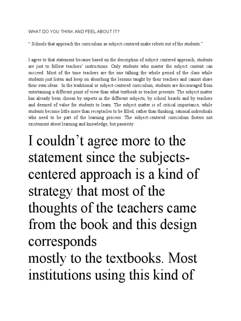 What Do You Think and Feel About It | PDF