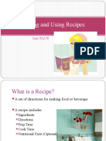 Reading and Using Recipes