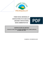 Segunda Convocatoria de Comité Especial Externo Del FSM y TDR - #031-2022-Lg-fsm.