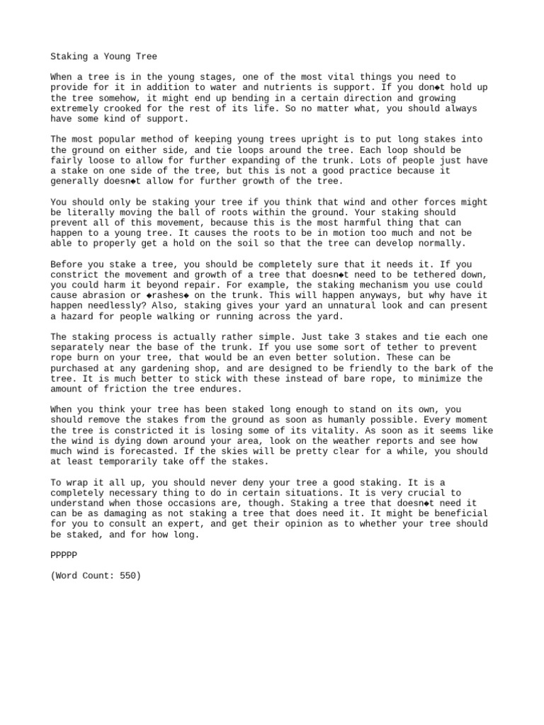 Staking A Young Tree PDF Trees