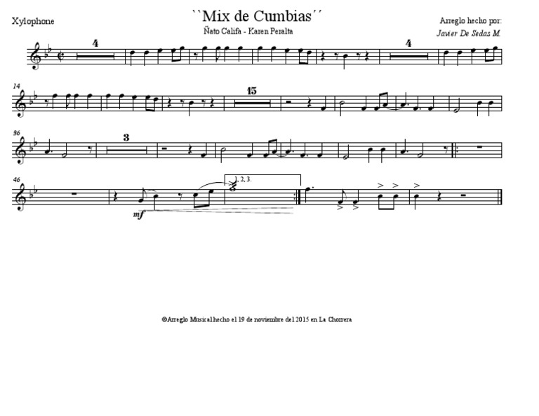 Mix de Cumbias Xylophone PDF