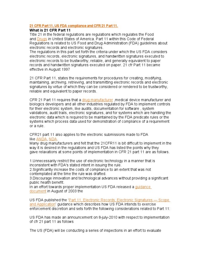 What Is 21 Cfr